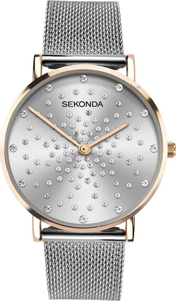 Zegarek Sekonda Zegarek damski SEK.40028 CYRKONIE srebrny