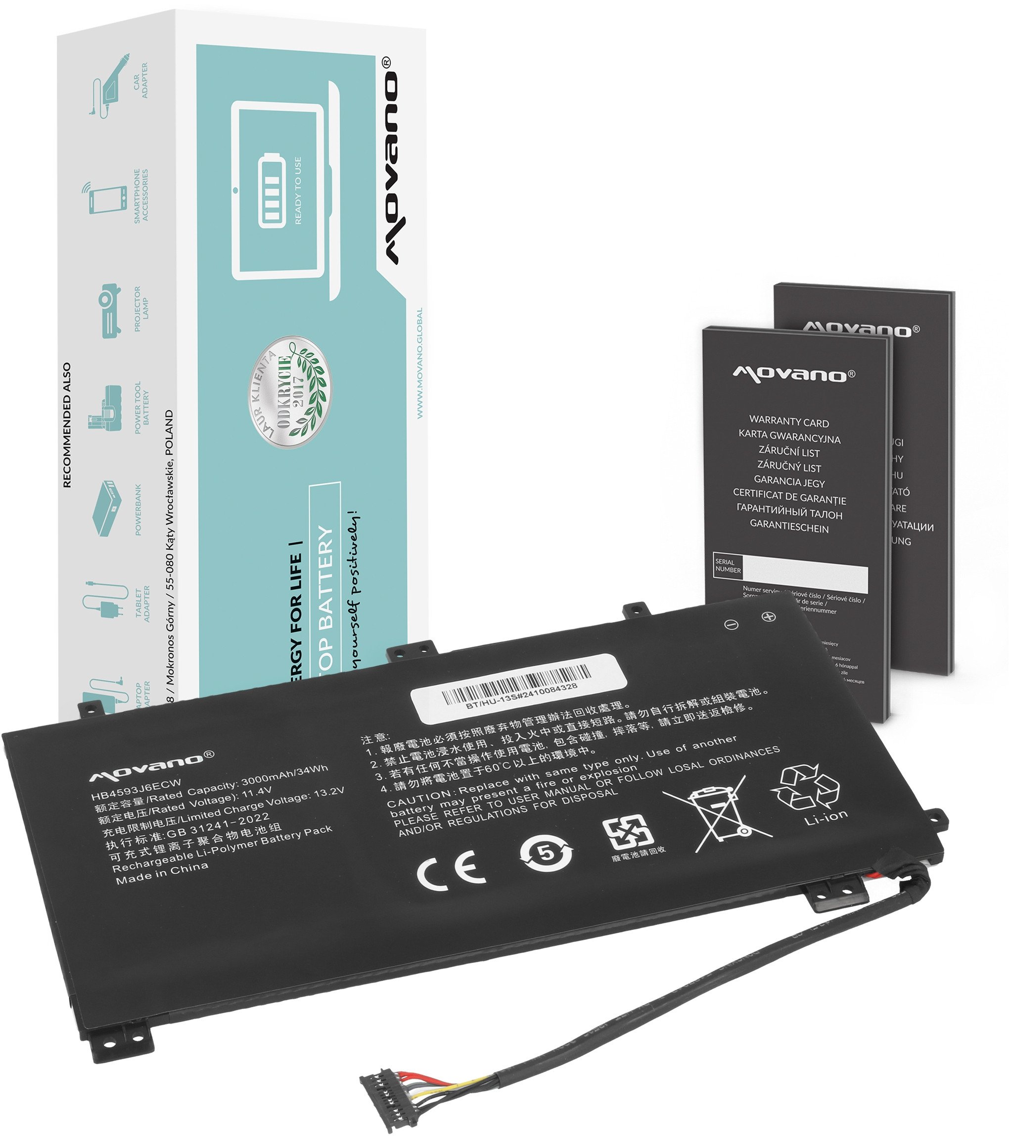 Bateria Movano do Huawei Matebook 13 (3000mAh)