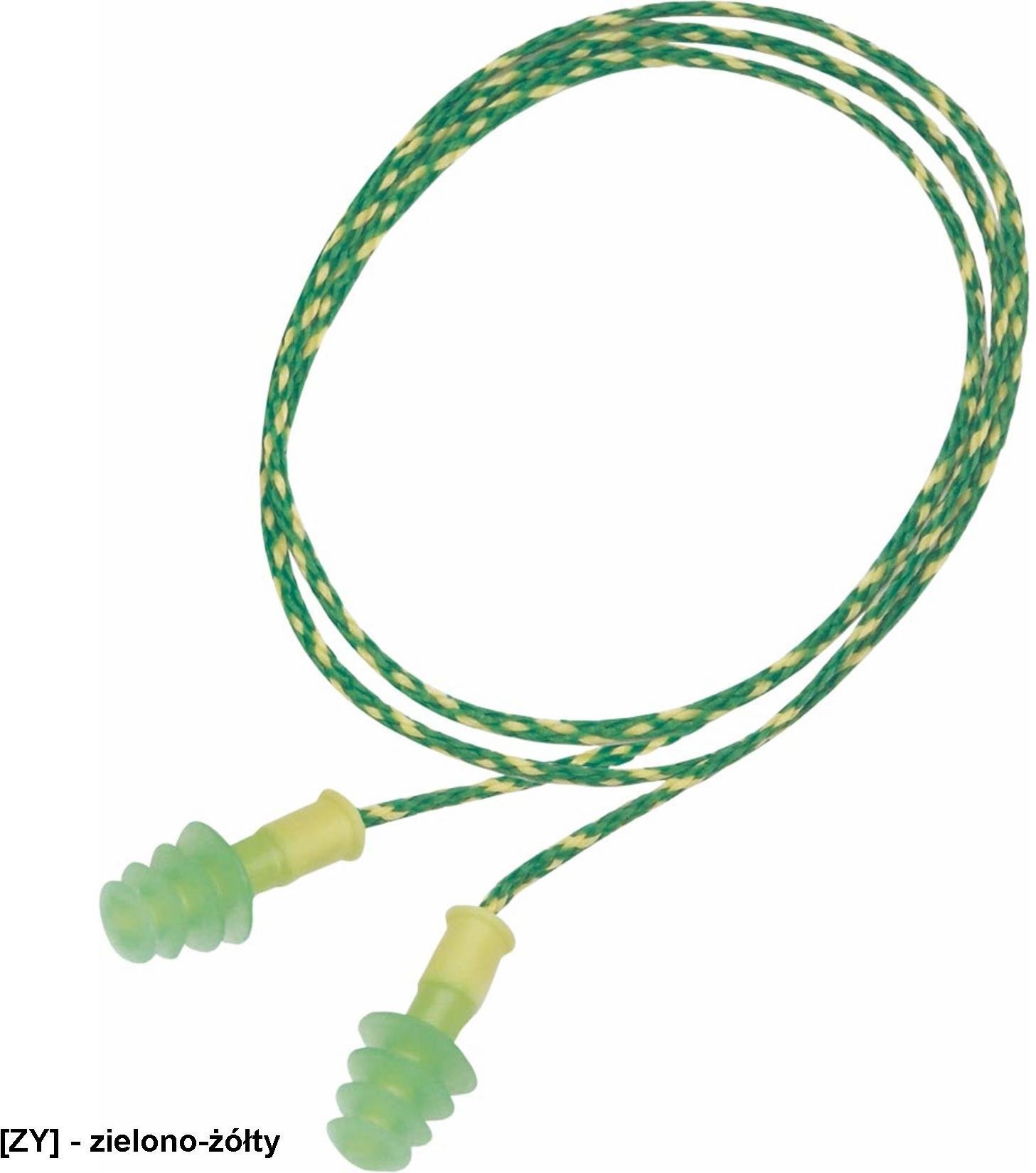 HW-OSZ-FUSION - Zatyczki do uszu FUSION SNR=28 dB - zielono-żółty - S-R - 50 par S