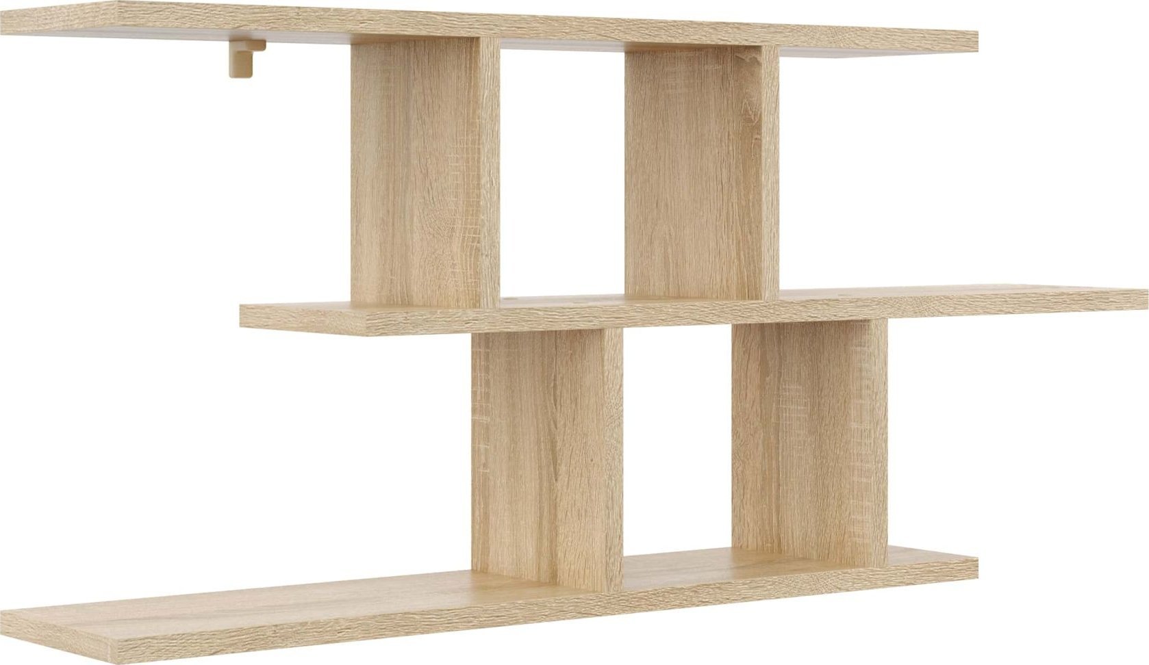 Tyletegotu Półka wisząca, asymetryczne przegrody, 100x18x45 cm, dąb sonoma, mat