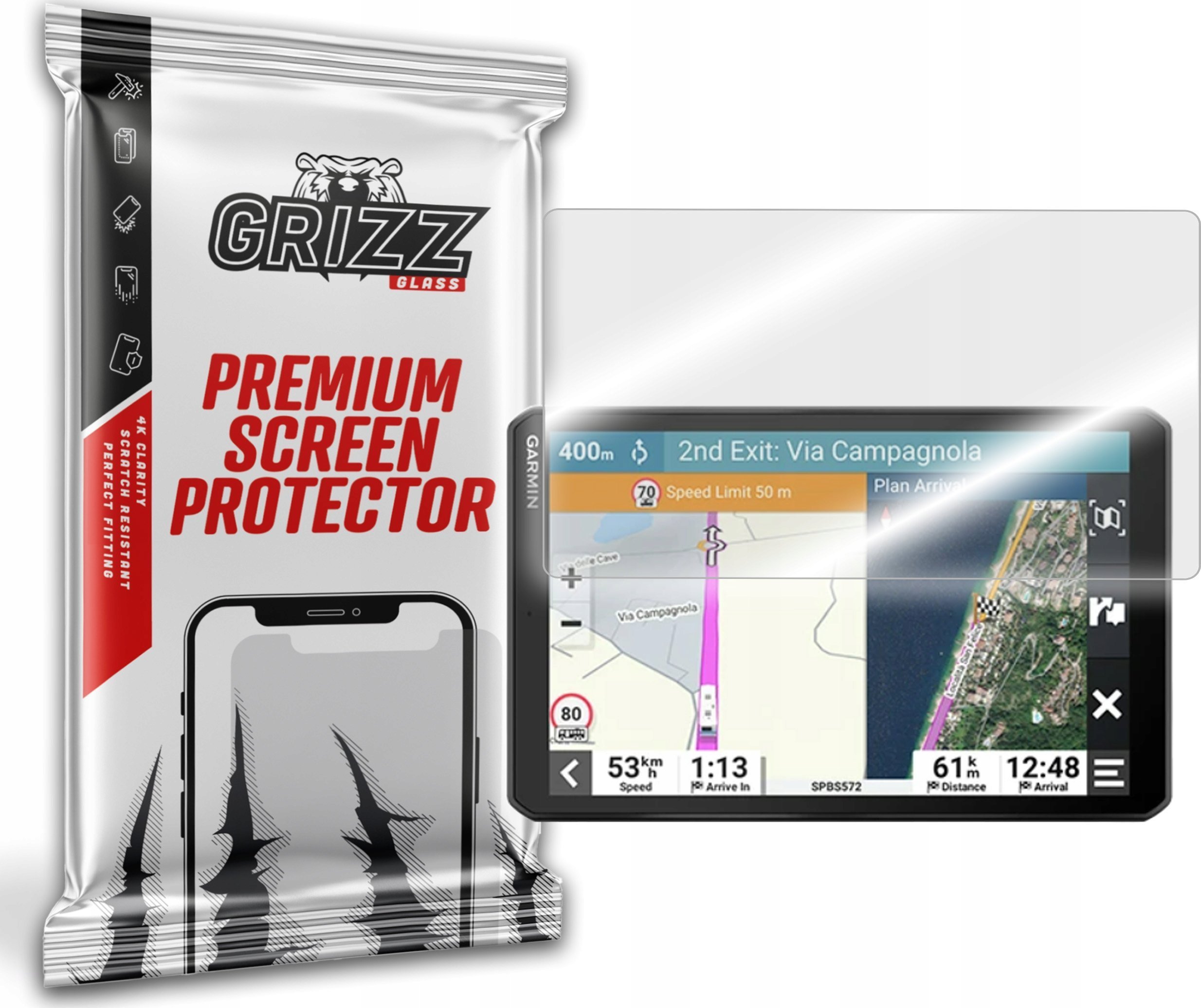 GrizzGlass Szkło hybrydowe GrizzGlass HybridGlass Garmin Camper 895