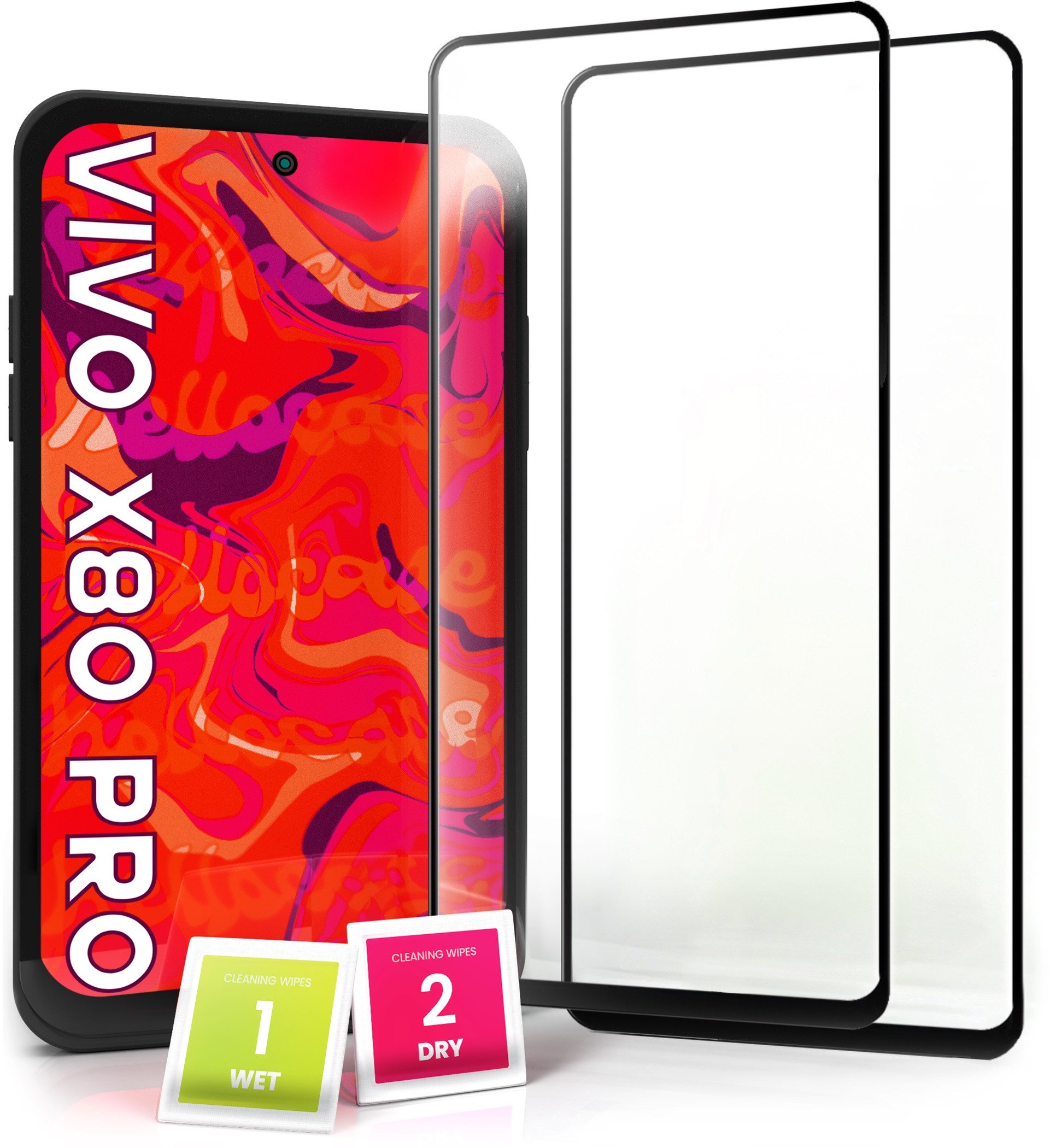 2-PAK Szkło Hartowane do Vivo X80 Pro (Pełne 5D, Curved, Zakrzywione, 9H)