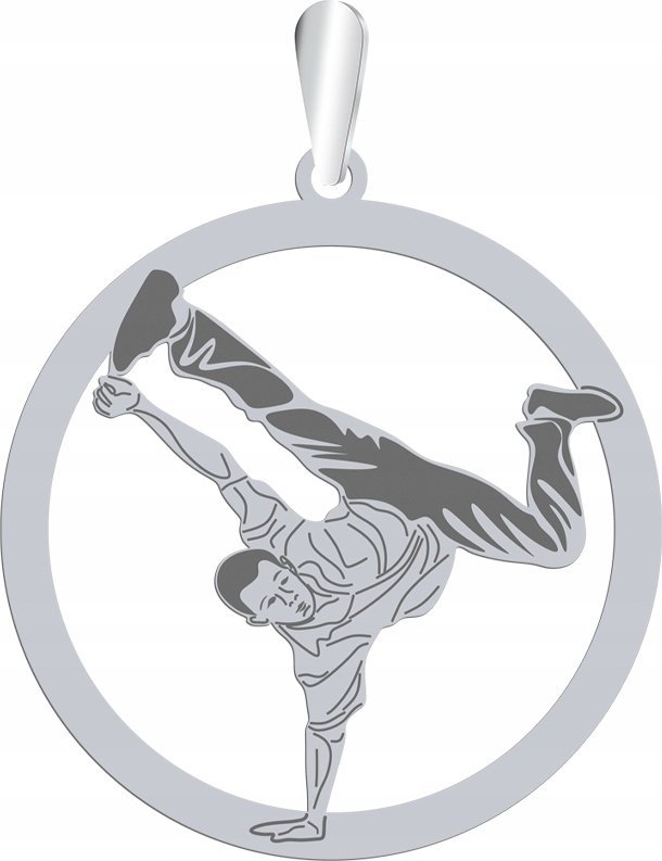 Radziszewska Jewellery Zawieszka Srebrna Taniec Breakdance Srebro 925 Prezent GRAWER GRATIS