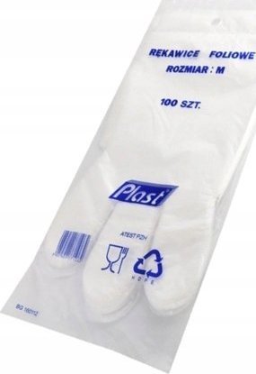 PLAST Rękawice foliowe jednorazowe M 100 szt