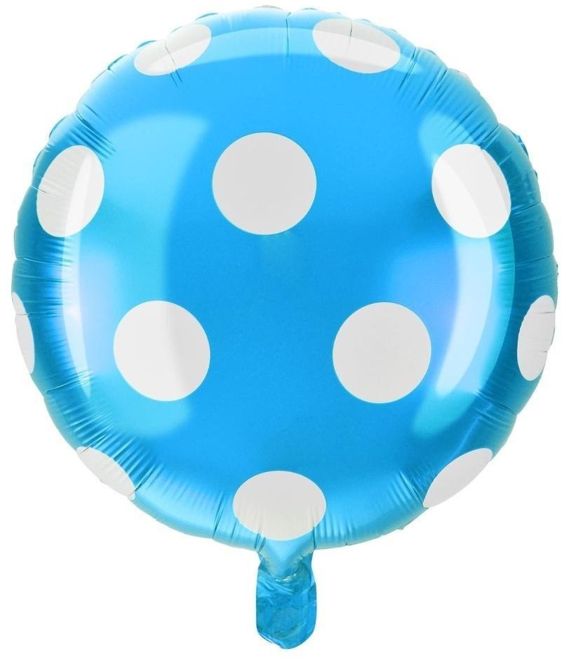 Balon foliowy kropki niebieski