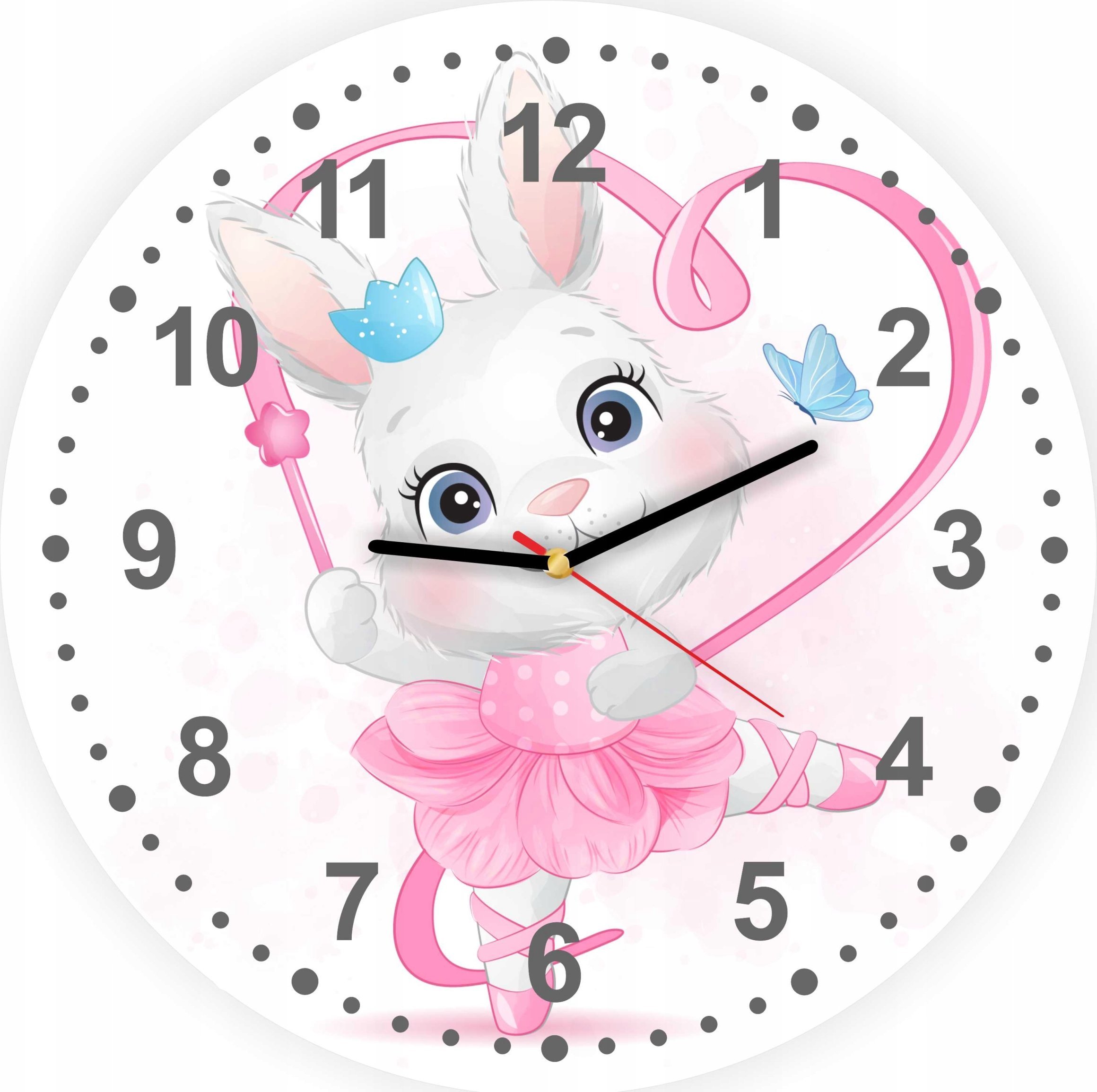 naSciane Zegar dla dzieci KRÓLIK BALETNICA kóliczek ECO