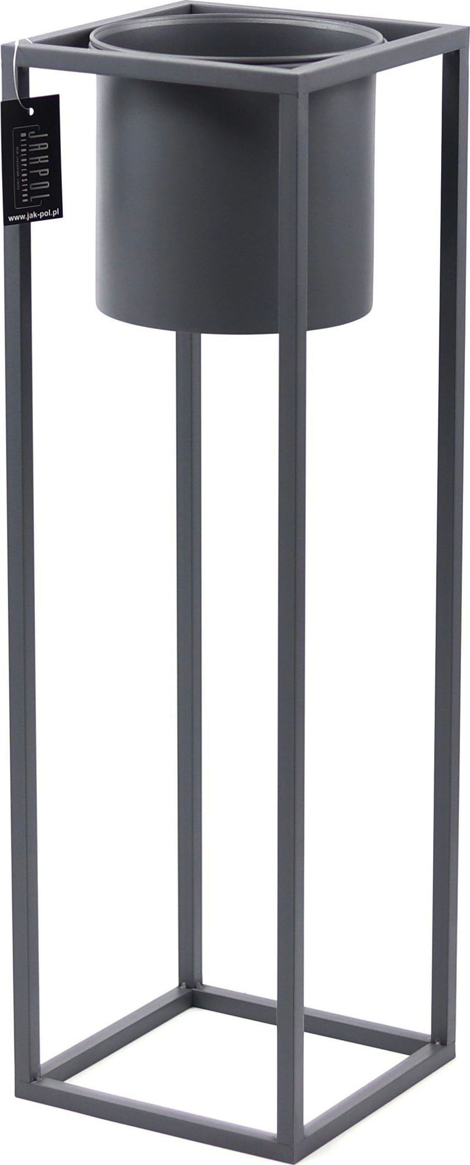 Jakpoldesign Kwietnik Metalowy Stojak z donicą UGO 80cm szary loft 05-17/S
