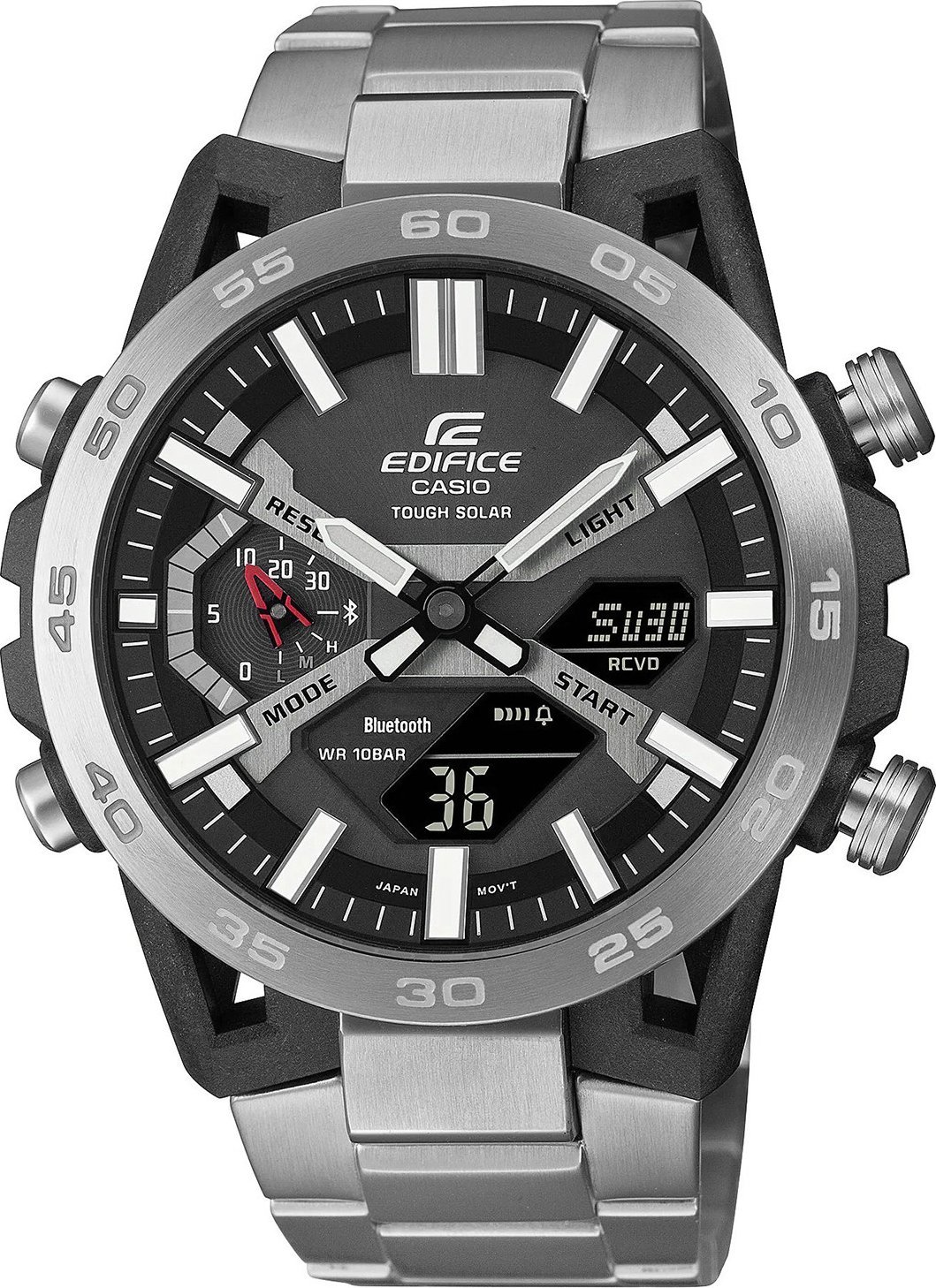Zegarek sportowy EDIFICE Casio Edifice ECB-2000D-1AEF BLUETOOTH100m srebrny
