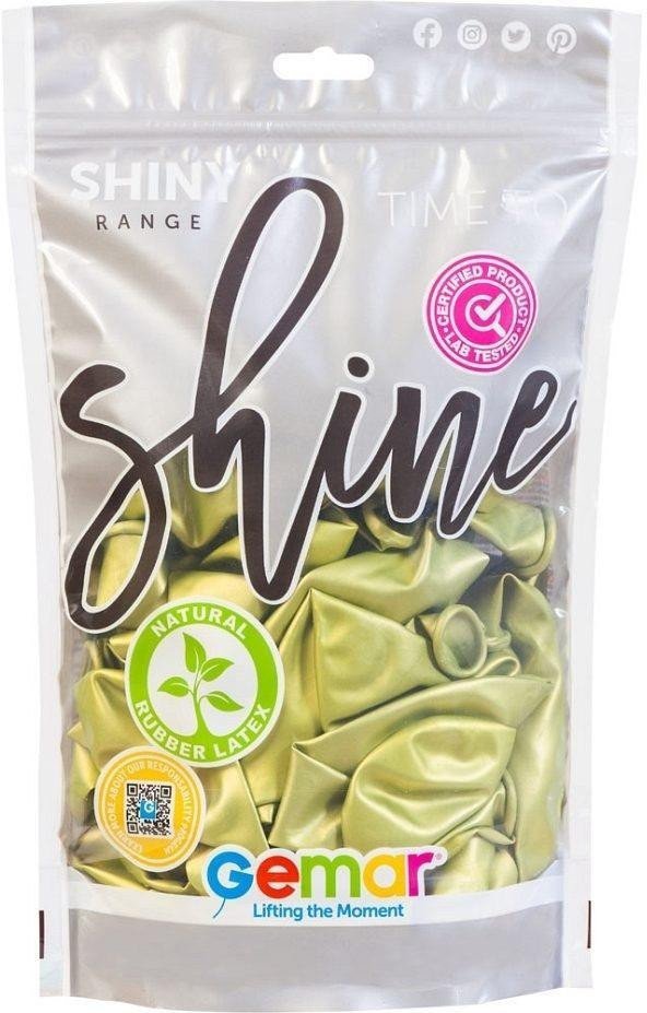 GoDan Balony shiny zielony kiwi 33 cm 50szt