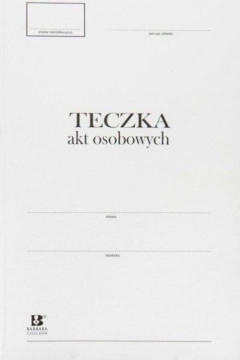 Barbara Teczka do akt osobowych A4 BARBARA 822002 biała tektura 10szt