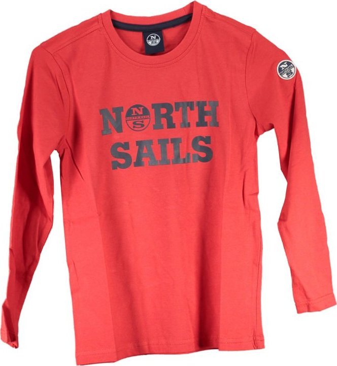 NORTH SAILS CZERWONY T-SHIRT DZIECIĘCY Z DŁUGIM RĘKAWEM 14A