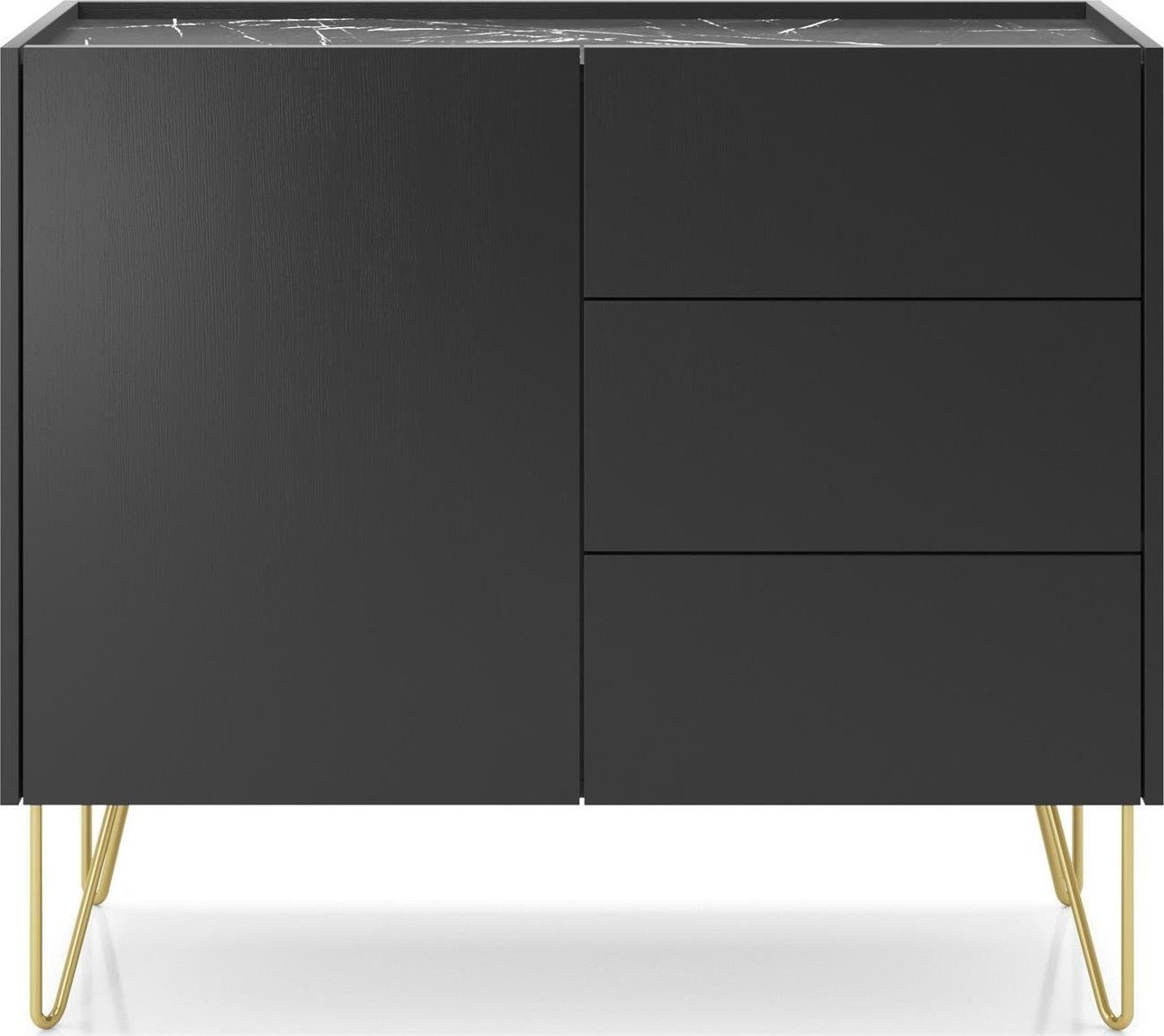 Intesi Komoda Marbren czarna