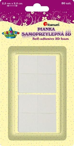 Titanum Pianki samoprzylepne 25mm x 25mm, 80szt, CRAFT-FUN