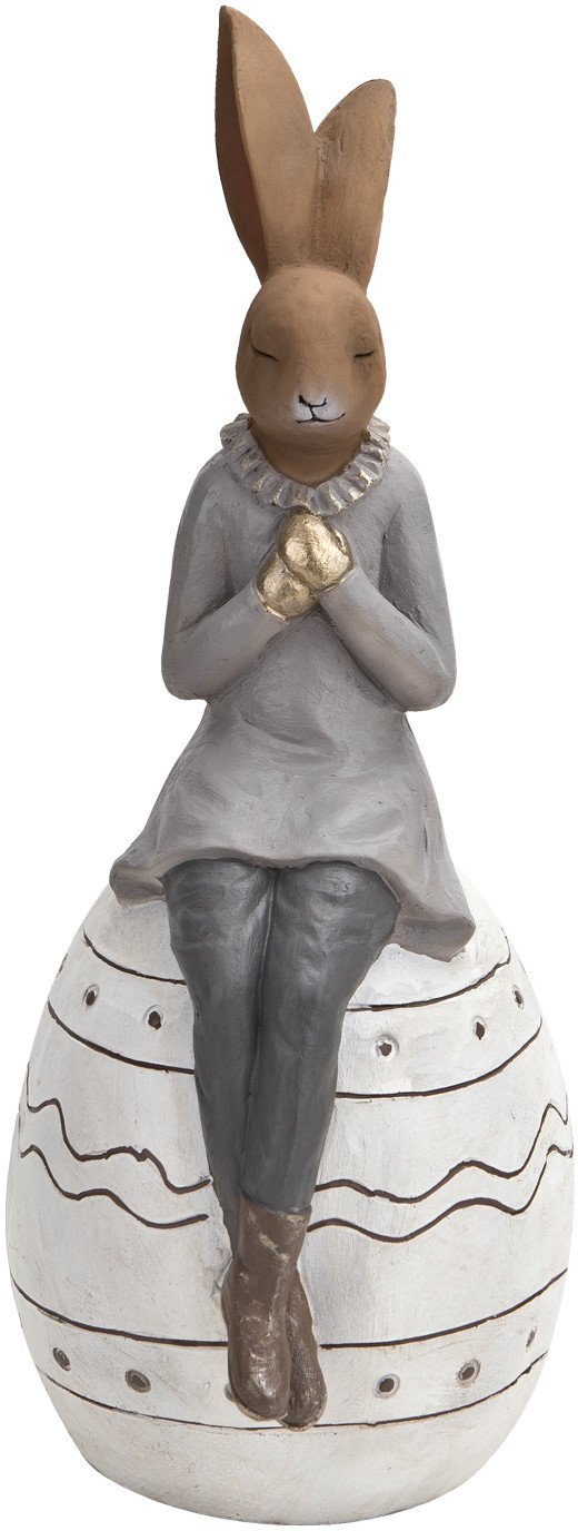 Figurka ozdobna Królik na jajku dziewczynka 46 cm