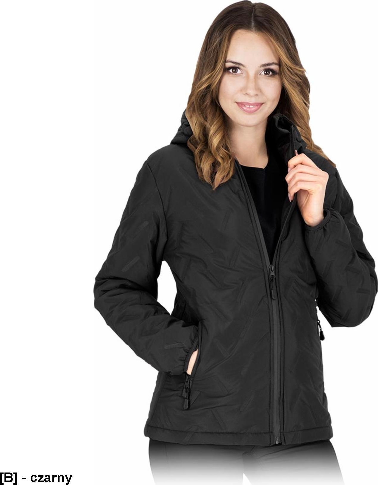 R.E.I.S. ISLA-J - Pikowana kurtka ochronna ocieplana kaptur damska 2 kieszenie zamek błyskawiczny 100% poliester 83 g/m2 3XL