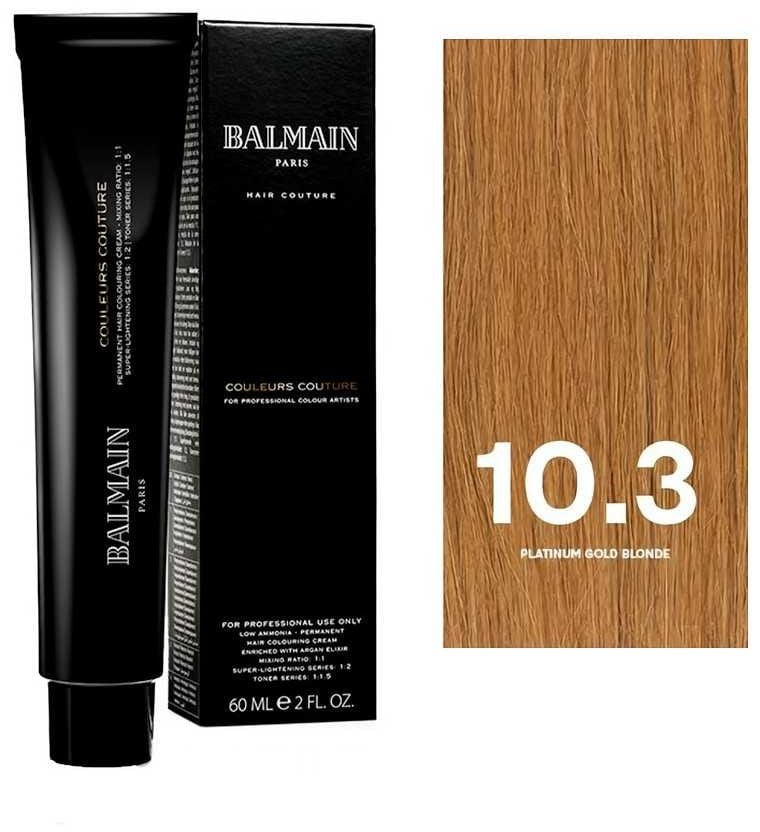 Balmain Professionnel, Couleurs Couture, Permanent Hair Dye, 10.3 Platinum Gold Blonde, 60 ml For Women