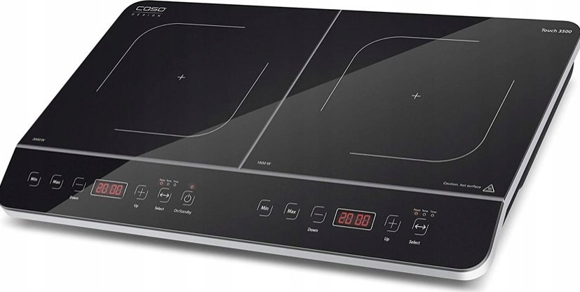 Caso Caso | Hob | Touch 3500 | Induction | Number of burners/cooking zones 2 | Touch control | Timer | Juodas | Ekranas