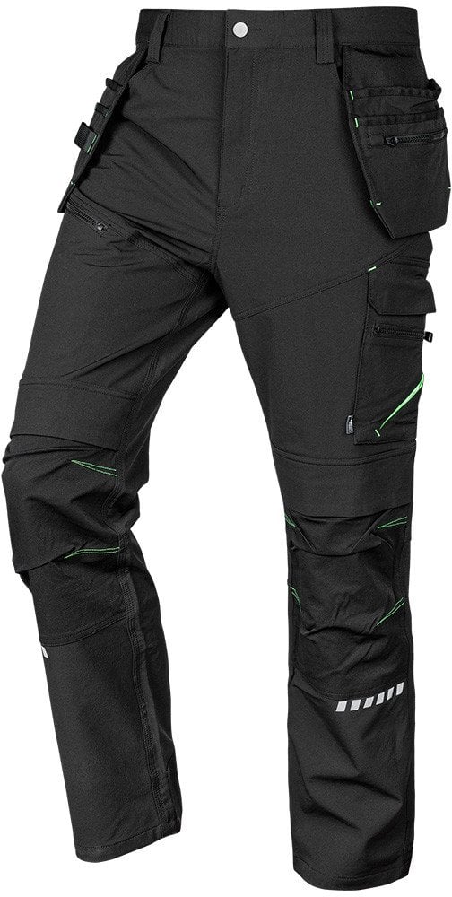 Spodnie robocze Mix&Match, 4 way stretch, z kaburami, Cordura, czarne, rozmiar XS