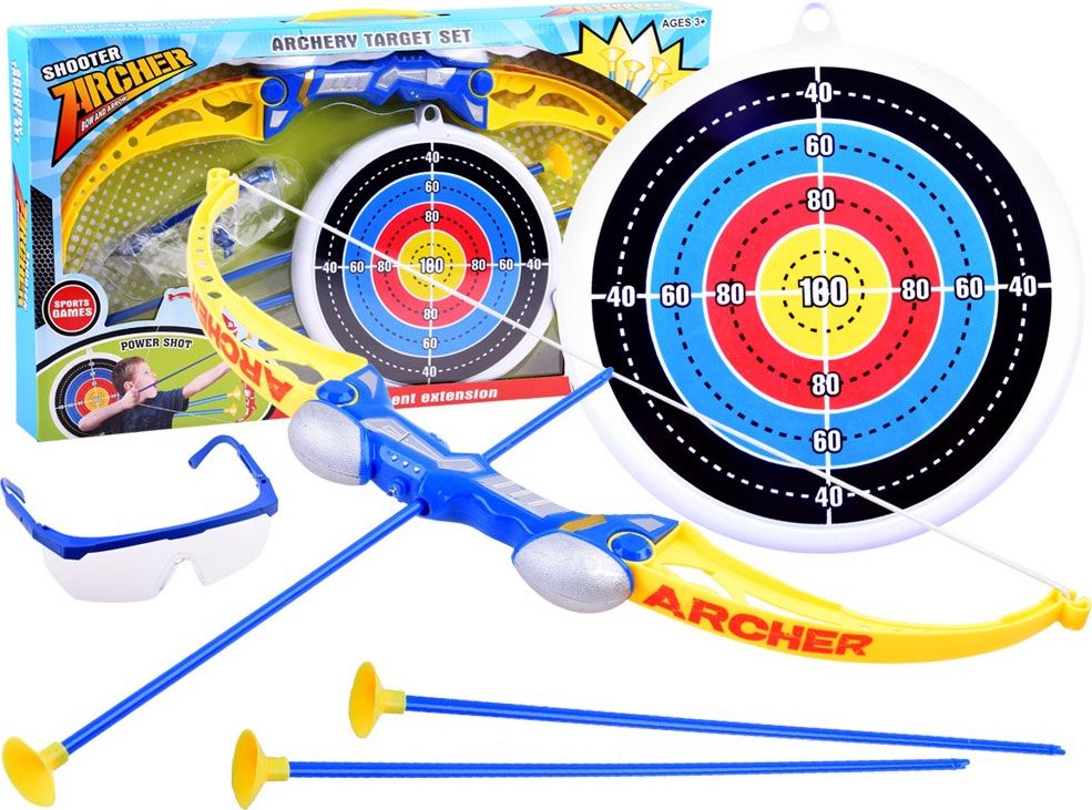 Jokomisiada Zestaw łucznika Łuk tarcza strzały światło (SP0689)