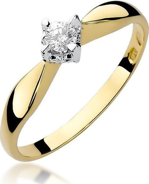 Best Diamonds złoty pierścionek z brylantem 0.12ct 21