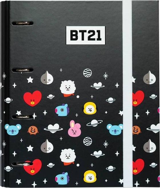 Segregator Line Friends Line Friends BT21 - Segregator pierścieniowy do przechowywania dokumentów z gumką (4 pierścienie)