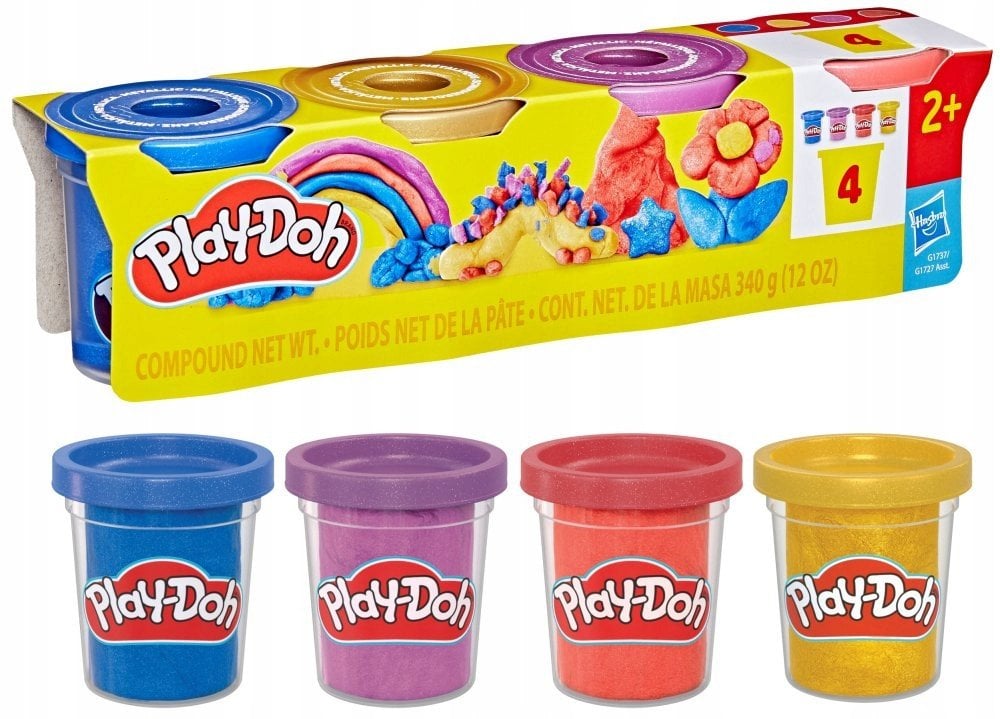 Play-Doh 4 Pack Specialty 340 g - Shimmery Metalli
