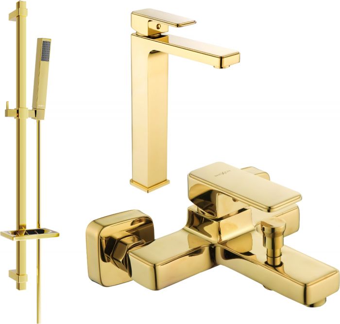 Mexen Mexen Cetus DQ77 zestaw wannowy, złoty - 744313DQ77-50