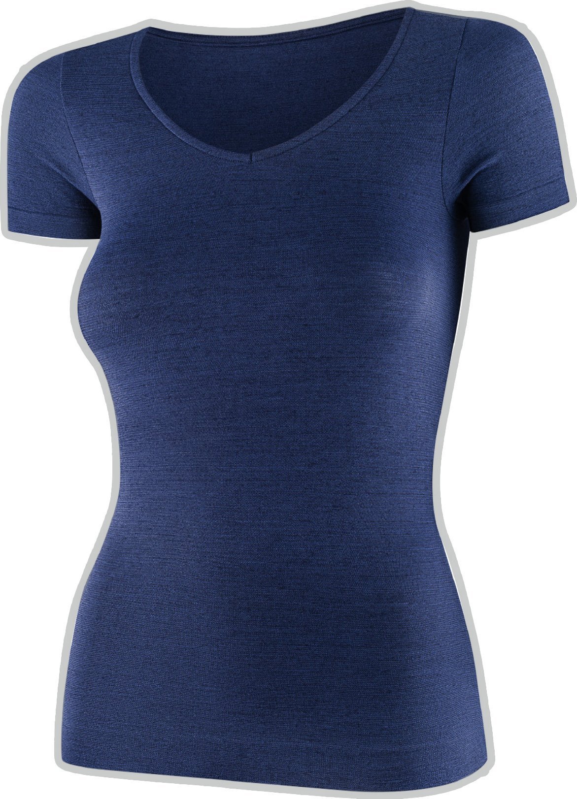 Brubeck SS1398W Koszulka damska z krótkim rękawem COMFORT MERINO granatowy L