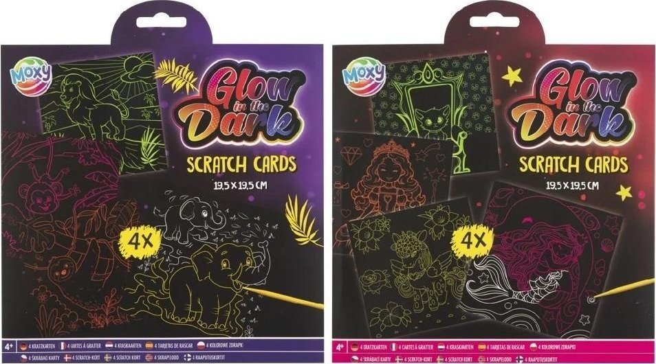 Zdrapywanki świecące w ciemności mix