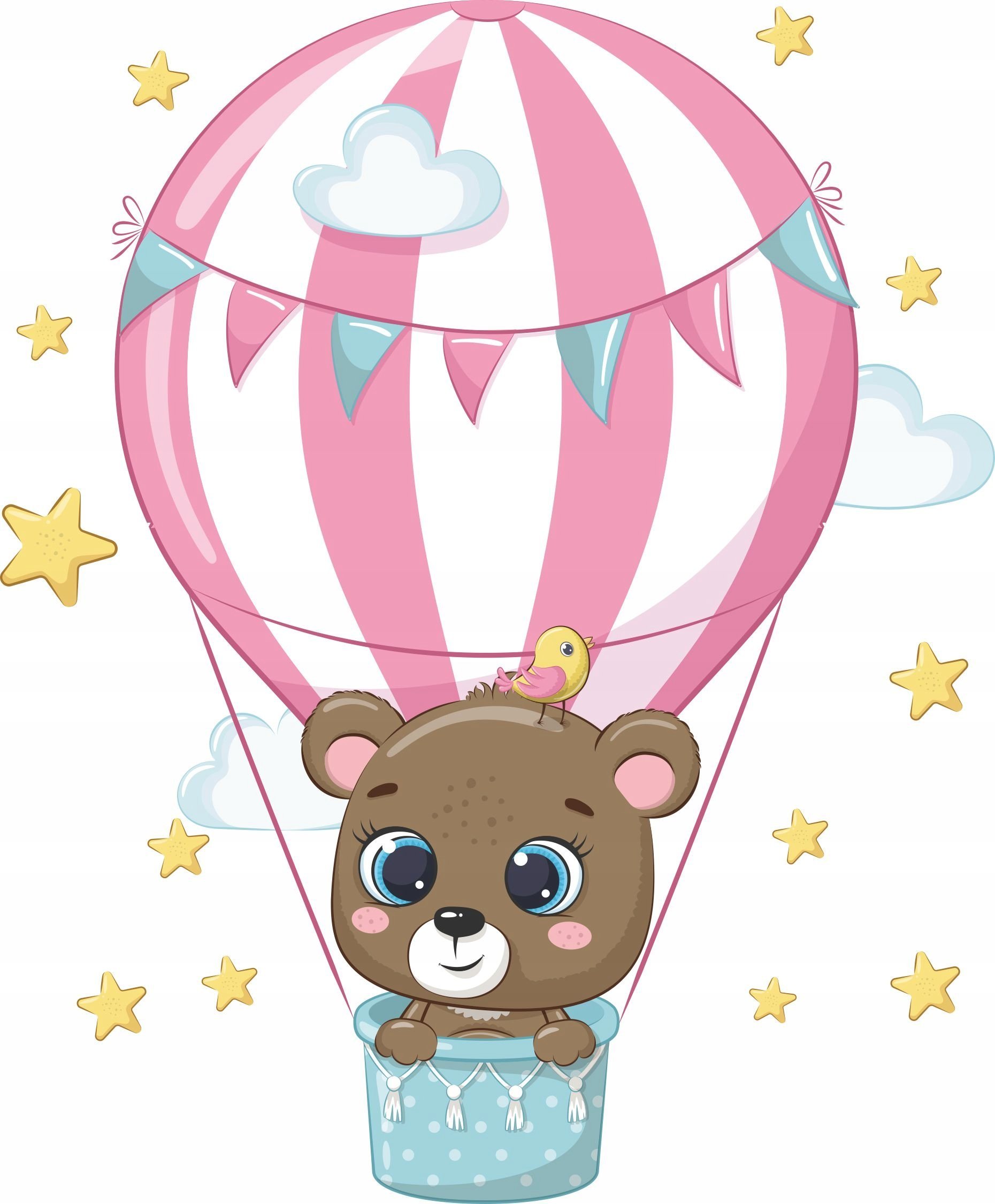 naSciane Naklejki dla dzieci balon chmurka balony miś