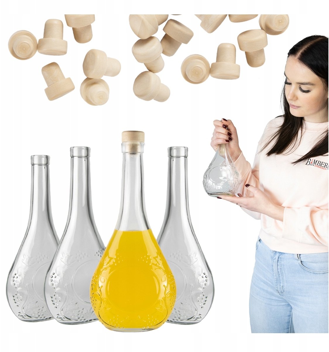 Bimberek 30x Butelki WINOGRON 500ml Szklane Butelki Na Nalewki Wino 0,5l