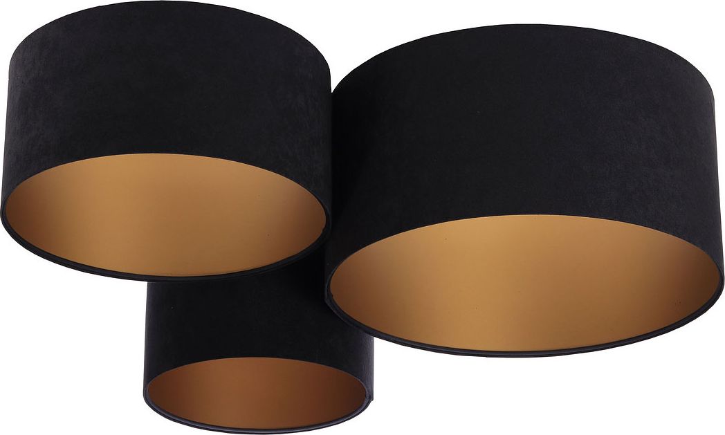 Lampa sufitowa Lumes Czarno-złoty plafon welurowy glamour - EXX38-Vesa