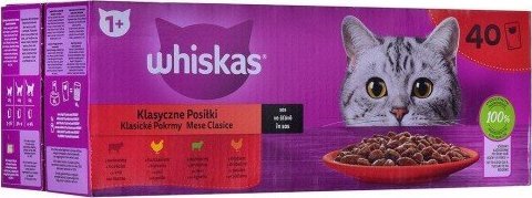 Whiskas WHISKAS Klasyczne posiłki w sosie mix dla kota 40x85g