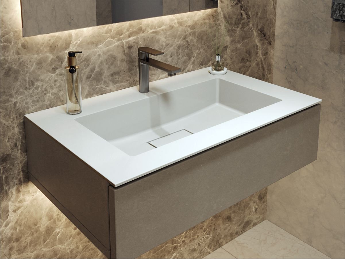 Umywalka nablatowa MIRAGGIO ERICA 80*50*16 Połysk Biała 8813354