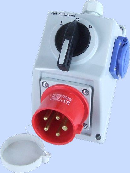Elektromet Zestaw C32-48.1N przełącznik L-0-P + wtyk 32A IP44 (974028)