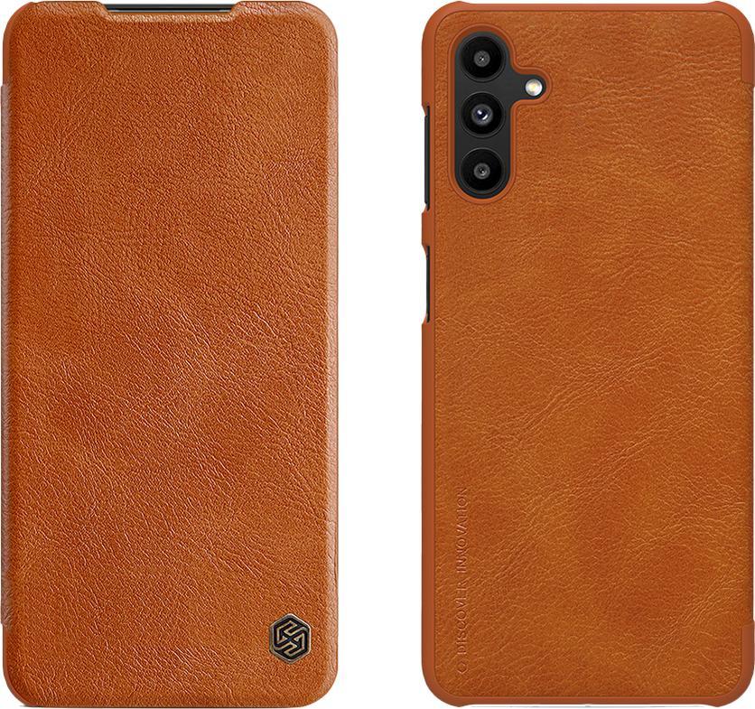 Nillkin Qin skórzana kabura etui Samsung Galaxy A13 5G brązowy