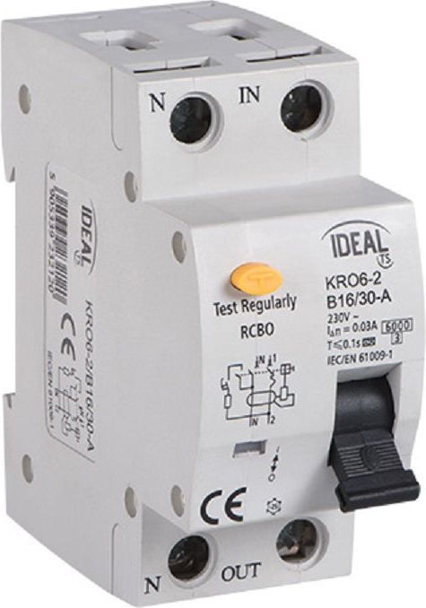 Kanlux Wyłącznik różnicowo-nadprądowy 2P B 25A 0,03A typ A KRO6-2/B25/30 (23211)