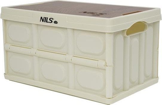 Składana skrzynia kempingowa biała z funkcją stołu 2w1 Nils Camp NCB4007 35x22x12 cm 15L
