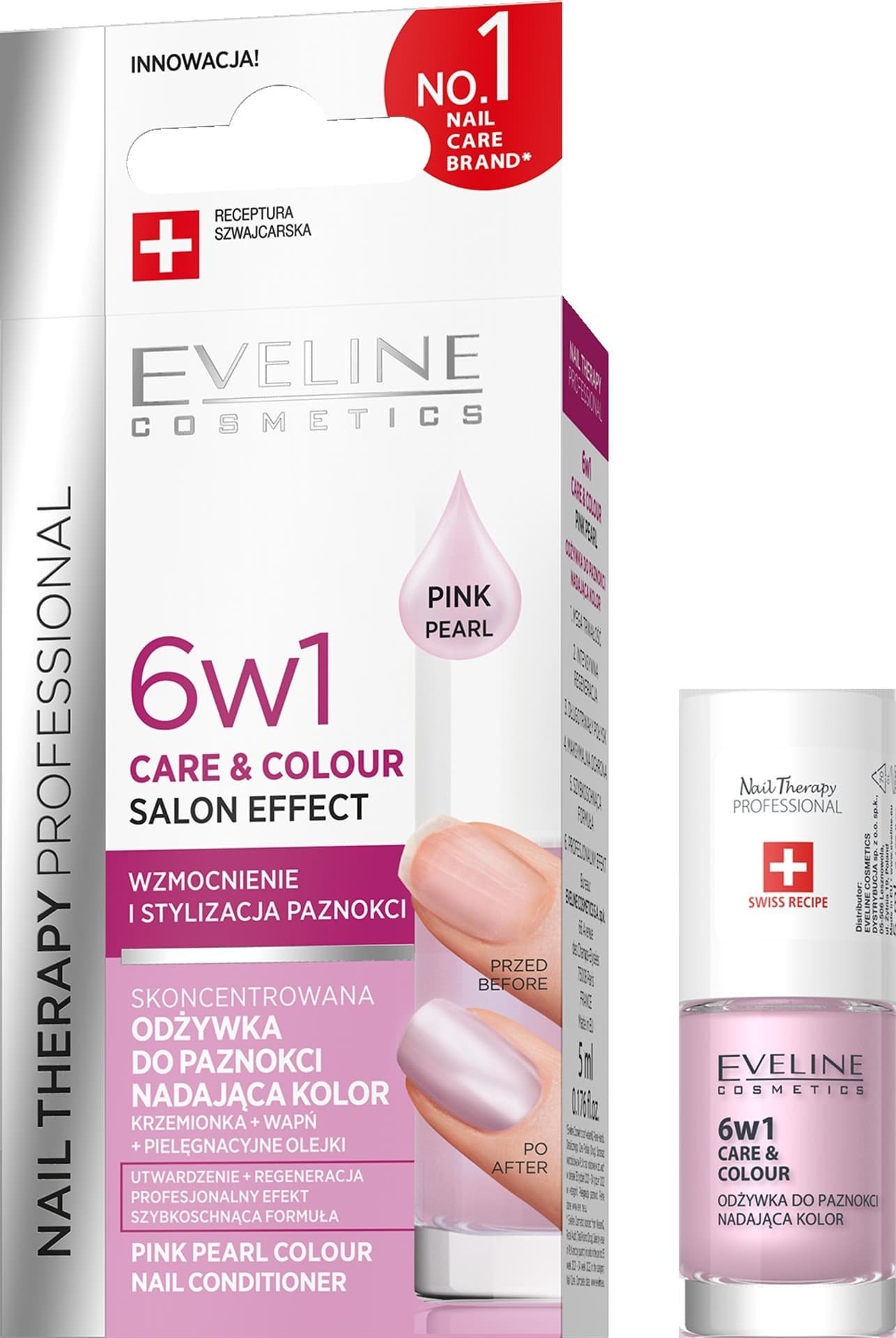 EVELINE KOLOROWKA EVELINE KOL Odżyw d/pazn NAIL TH. 6w1 Pink Pearl