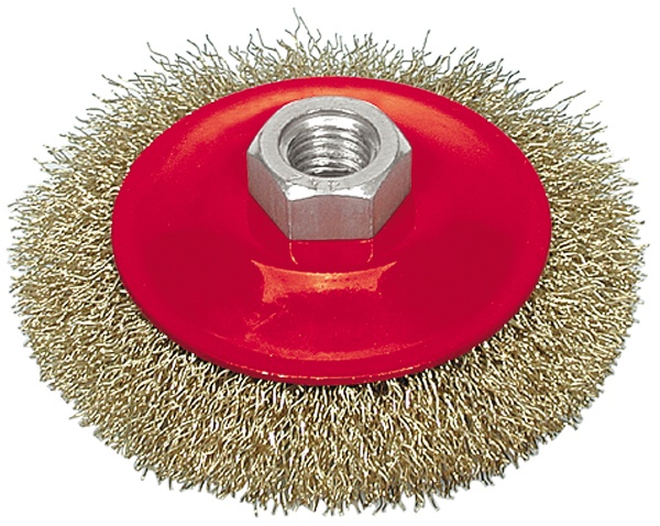 Vorel Szczotka tarczowy z gwintem drut karbowany 115mm 06973