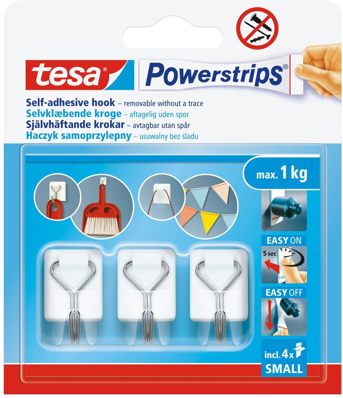 HACZYKI SAMOPRZYLEP.POWERSTRIPS 3 SZT.DRUCIANE BIAŁE