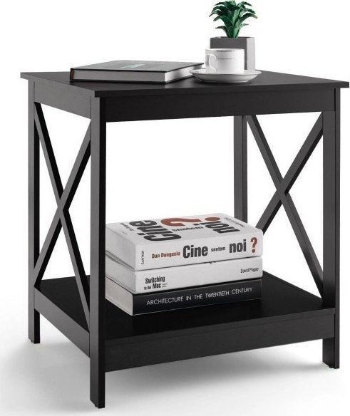 Costway Dwupoziomowy stolik boczny do salonu