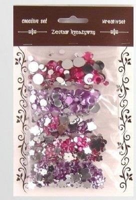 Zestaw kamyczków różowo fioletowych 35g