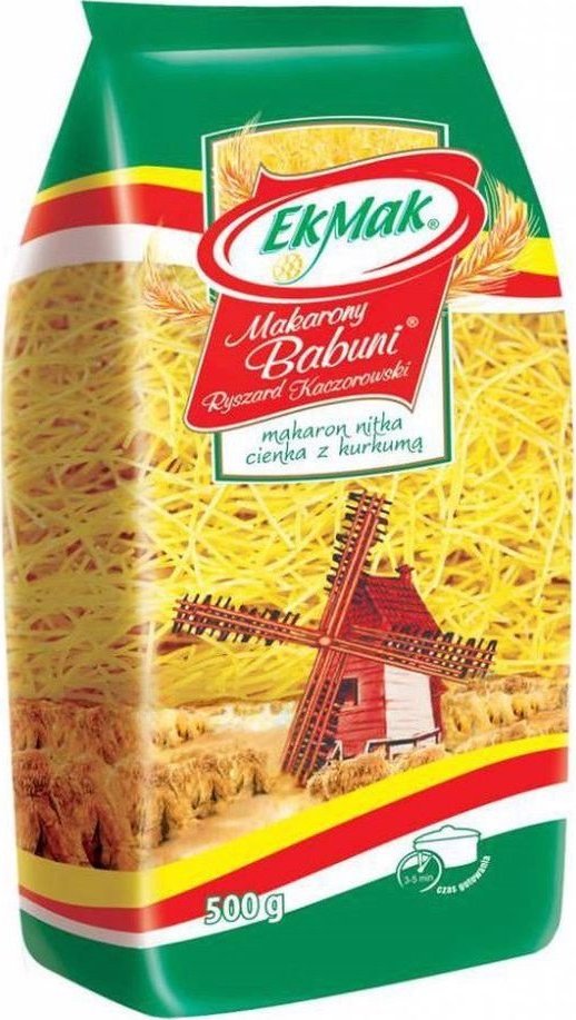 Eko mak Eko Mak Makaron nitka cienka z kurkumą 400g