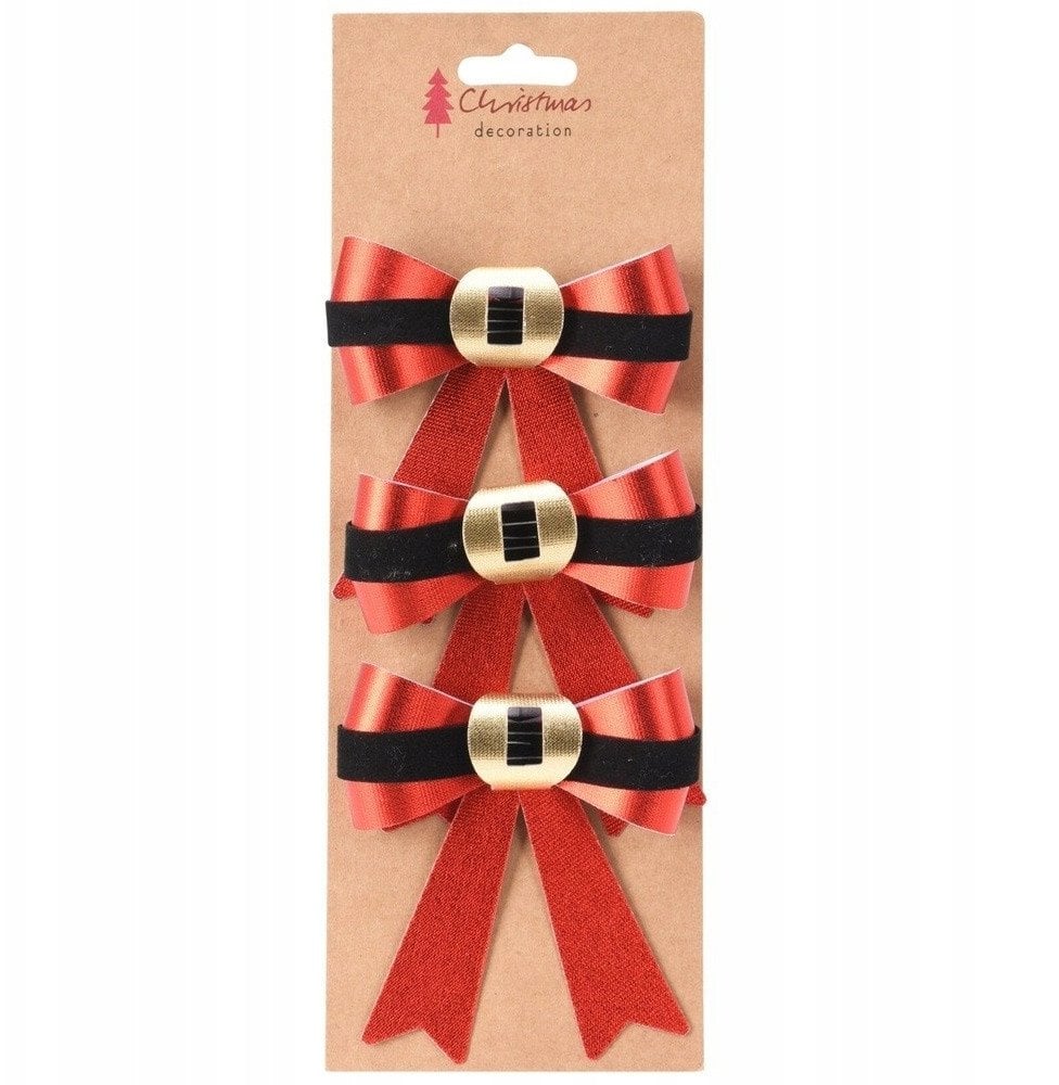 Kokarda dekoracyjna świąteczna 10x10 cm 3 szt.