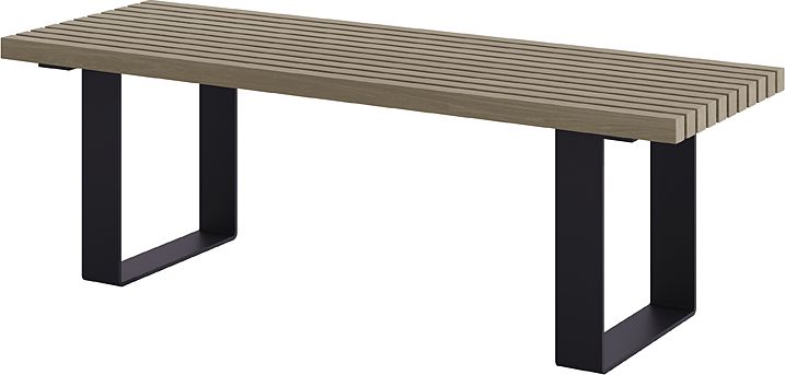 Elior Antracytowa ławka parkowa bez oparcia 180 cm - Erika 3X
