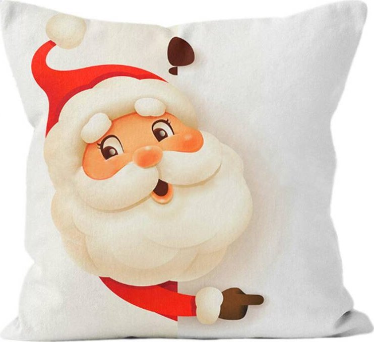 Aptel Świąteczna POSZEWKA na Poduszkę Pokrowiec Mikołaj 44x44cm BQ68C