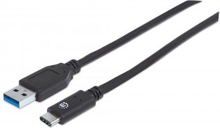 Kabel USB Manhattan USB-A - USB-C 1 m Czarny (353373)