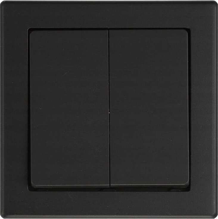 Timex Łącznik świecznikowy podwójny 7x7cm Wyłącznik podtynkowy Czarny matowy