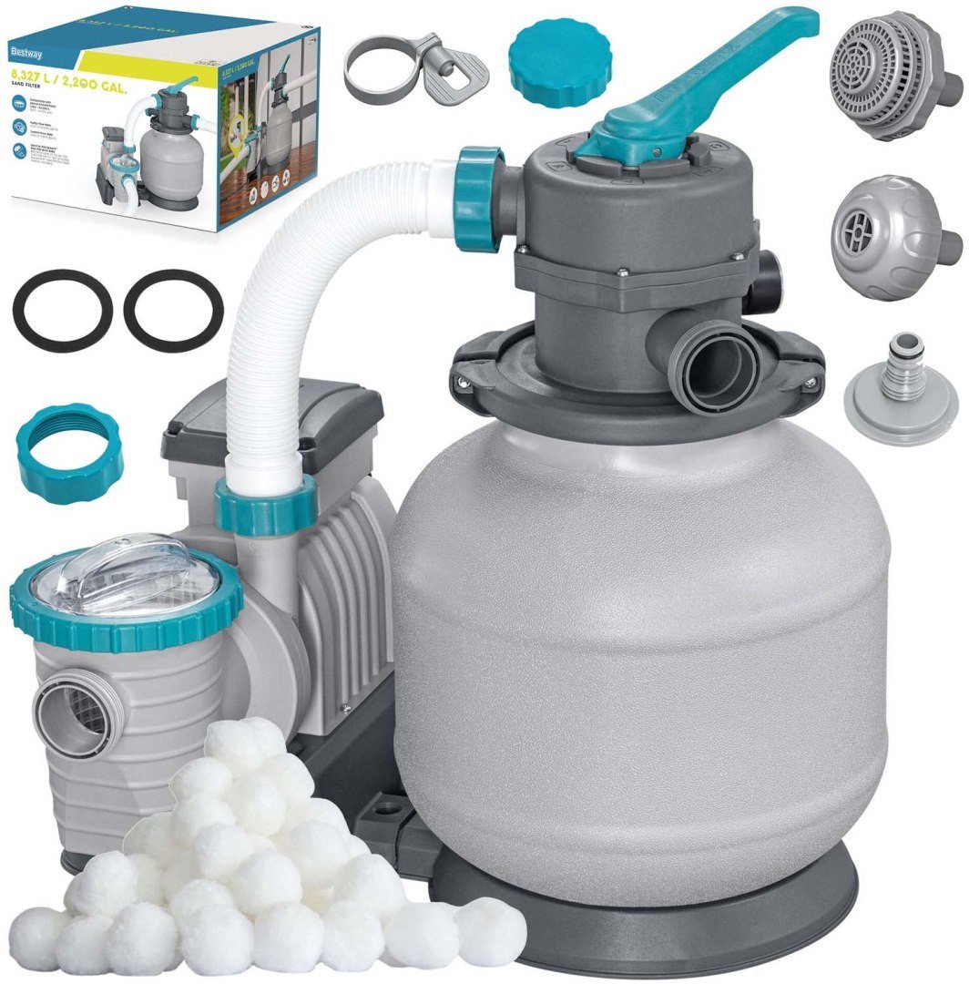 Bestway Pompa piaskowa do basenów + kulki filtracyjne 8327l/h Bestway 58499